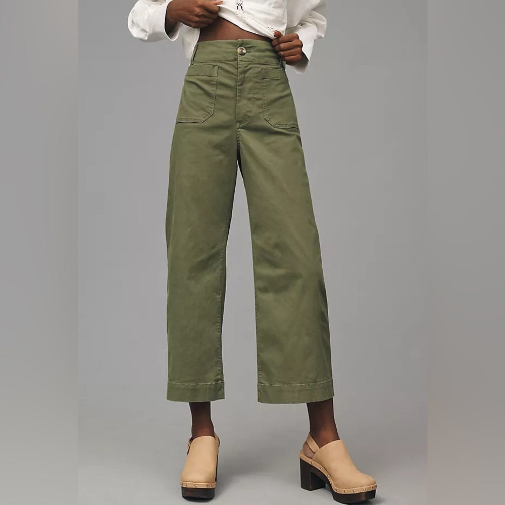 Maeve forest Green Wide-Leg pants